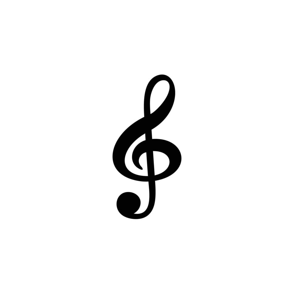 vector de icono plano simple de nota musical