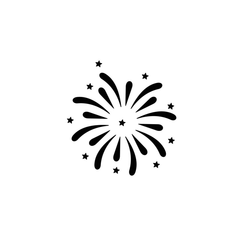 Firework simple flat icon vector