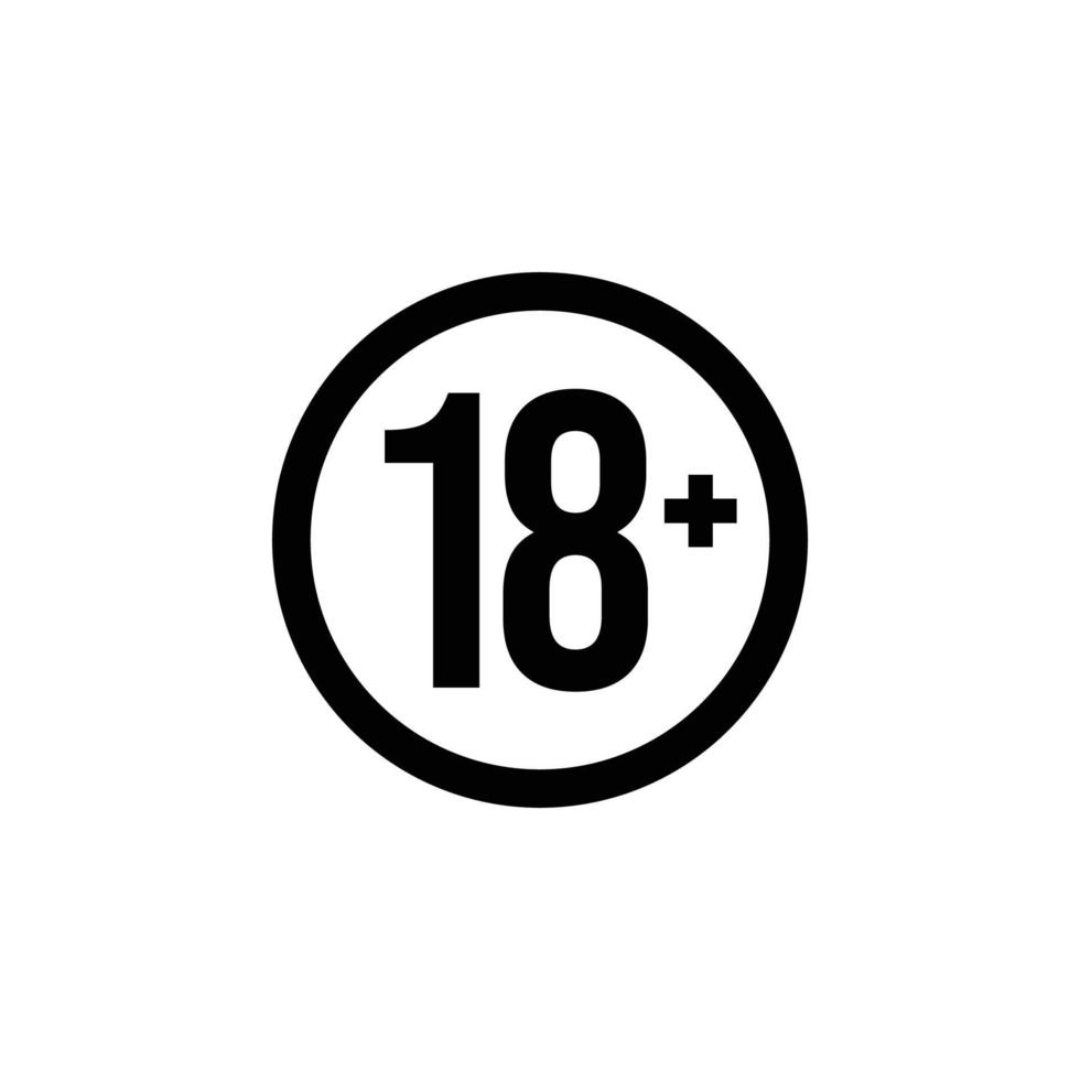 18 plus icon symbol vector