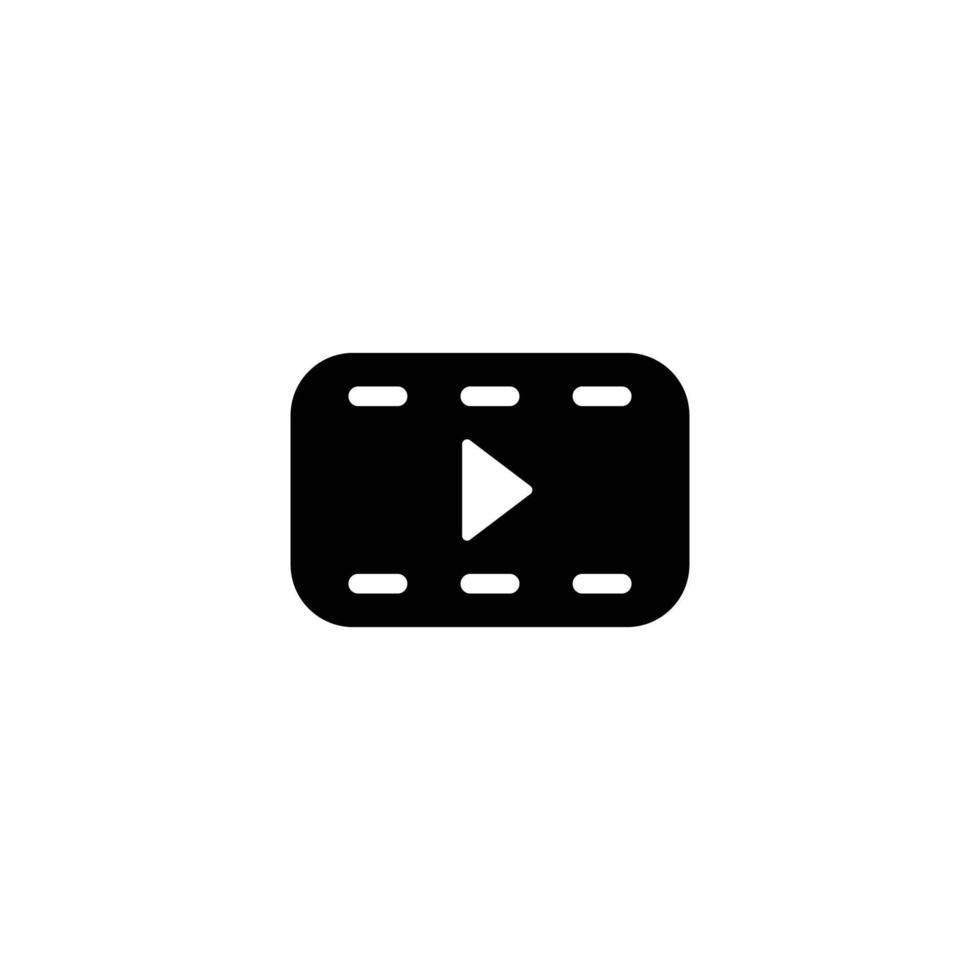 Video simple flat icon design vector