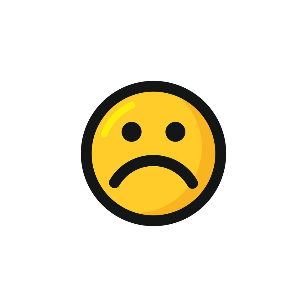 Sad face emoticon icon vector