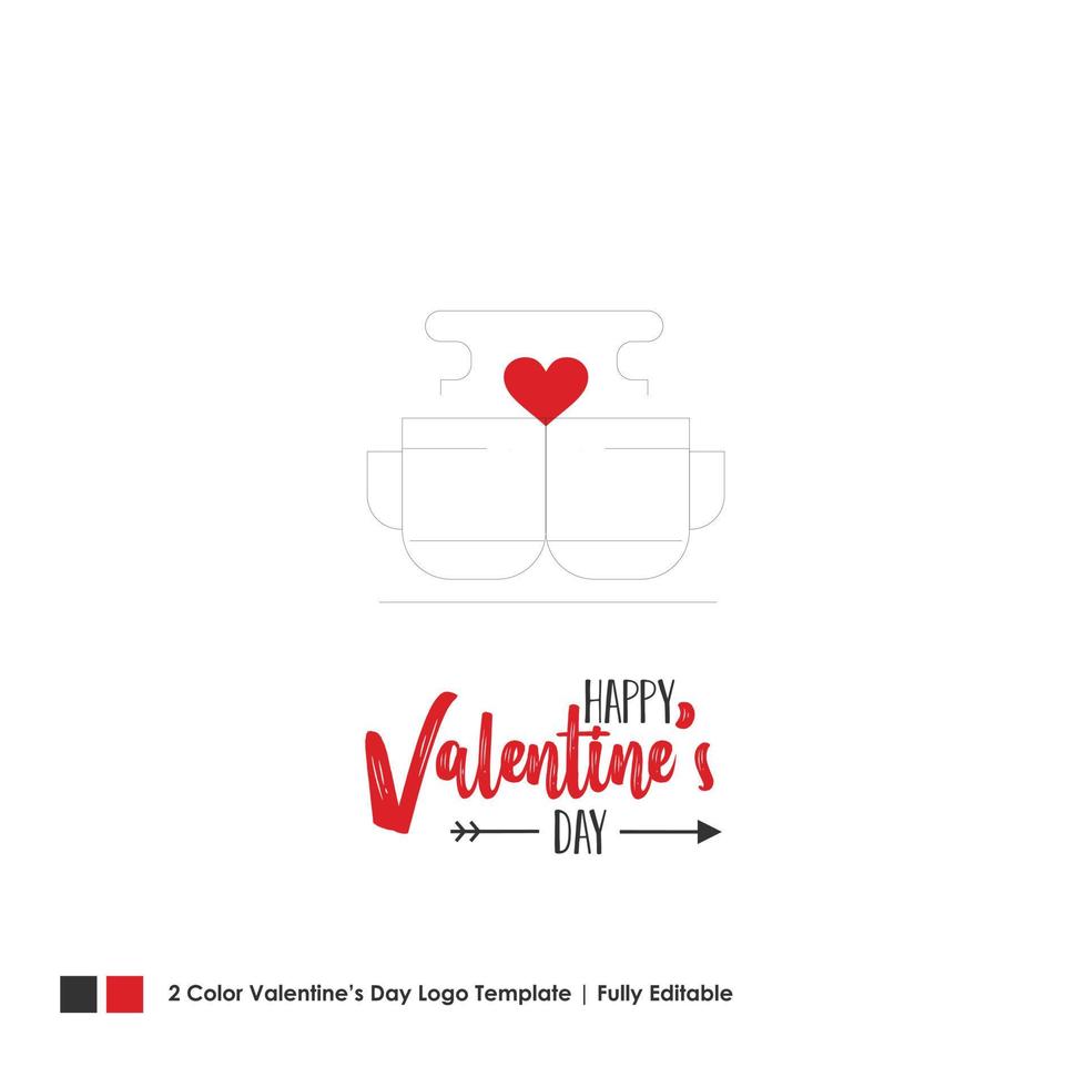 Happy Valentines Day Card Vector Lettering Background