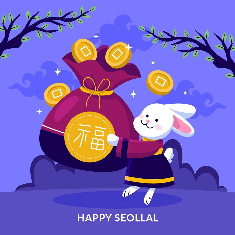 Happy Seollal Concept vector