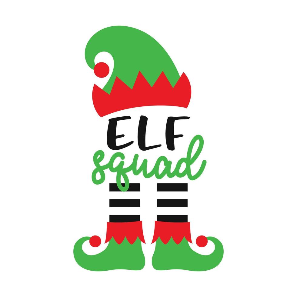 Elf Squad typography vector