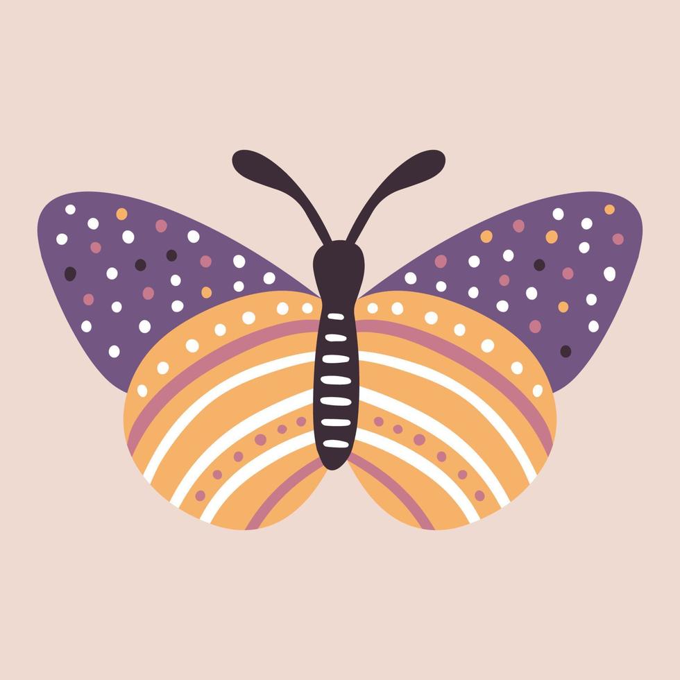 las mariposas imprimen ilustraciones hermosas y únicas vector