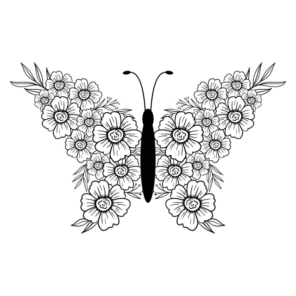 diseño de mandala de página para colorear mariposa. diseño de impresión. diseño de camiseta. vector