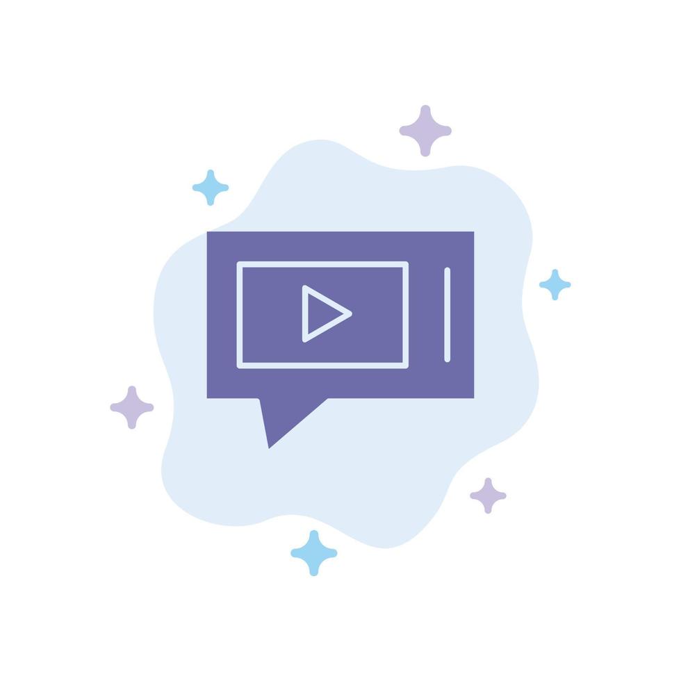 icono azul del servicio de video en vivo de chat en el fondo abstracto de la nube vector