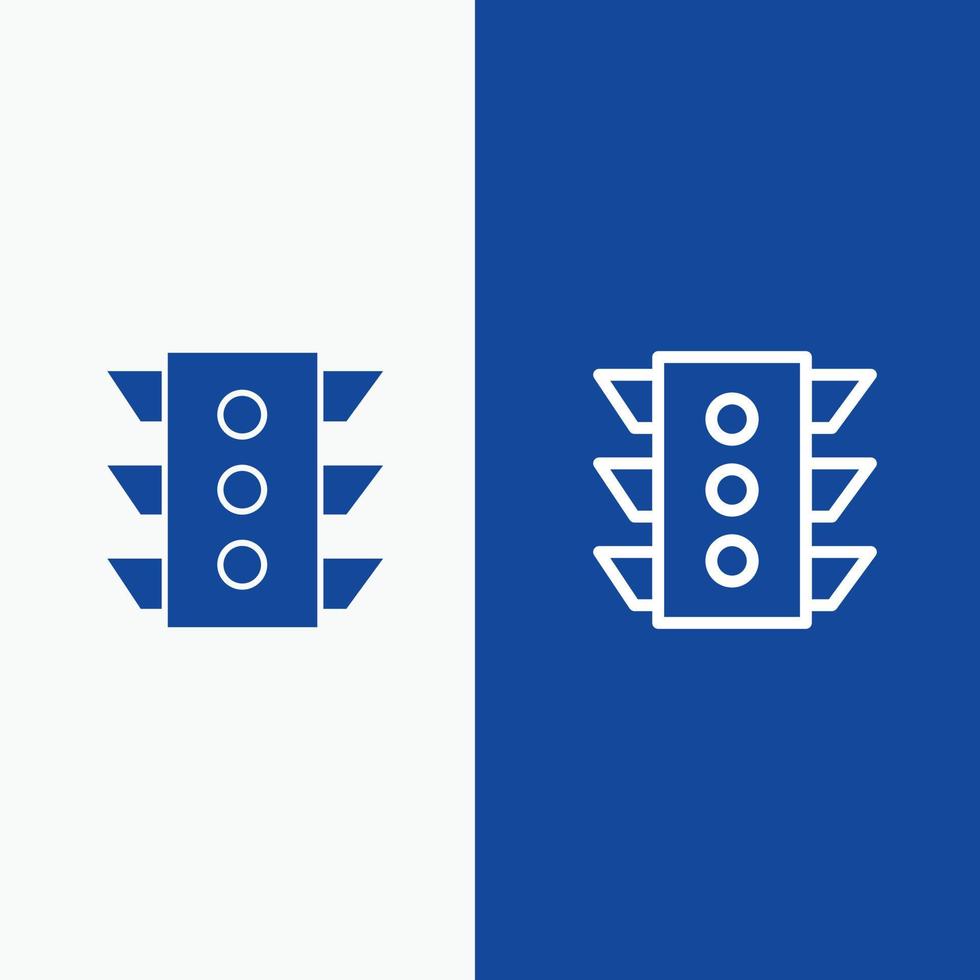 Light Traffic signal Navigation rule Line and Glyph Solid icon Blue banner Line and Glyph Solid icon vector