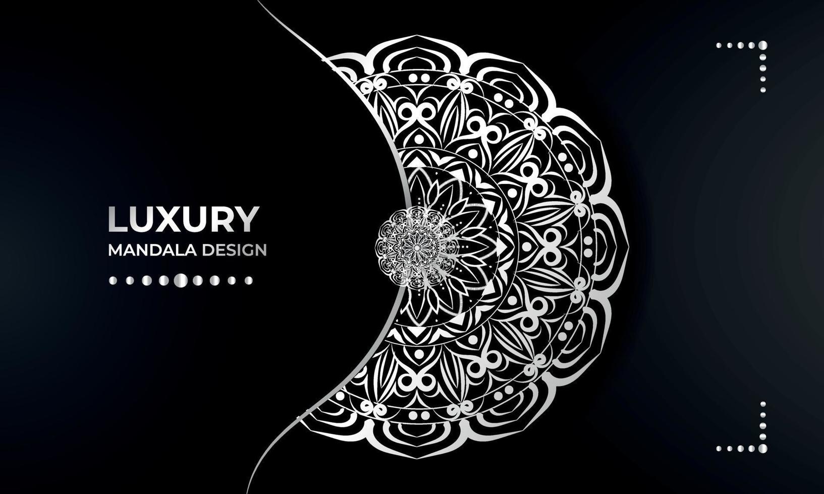 Elegant silver luxurious mandala design vector