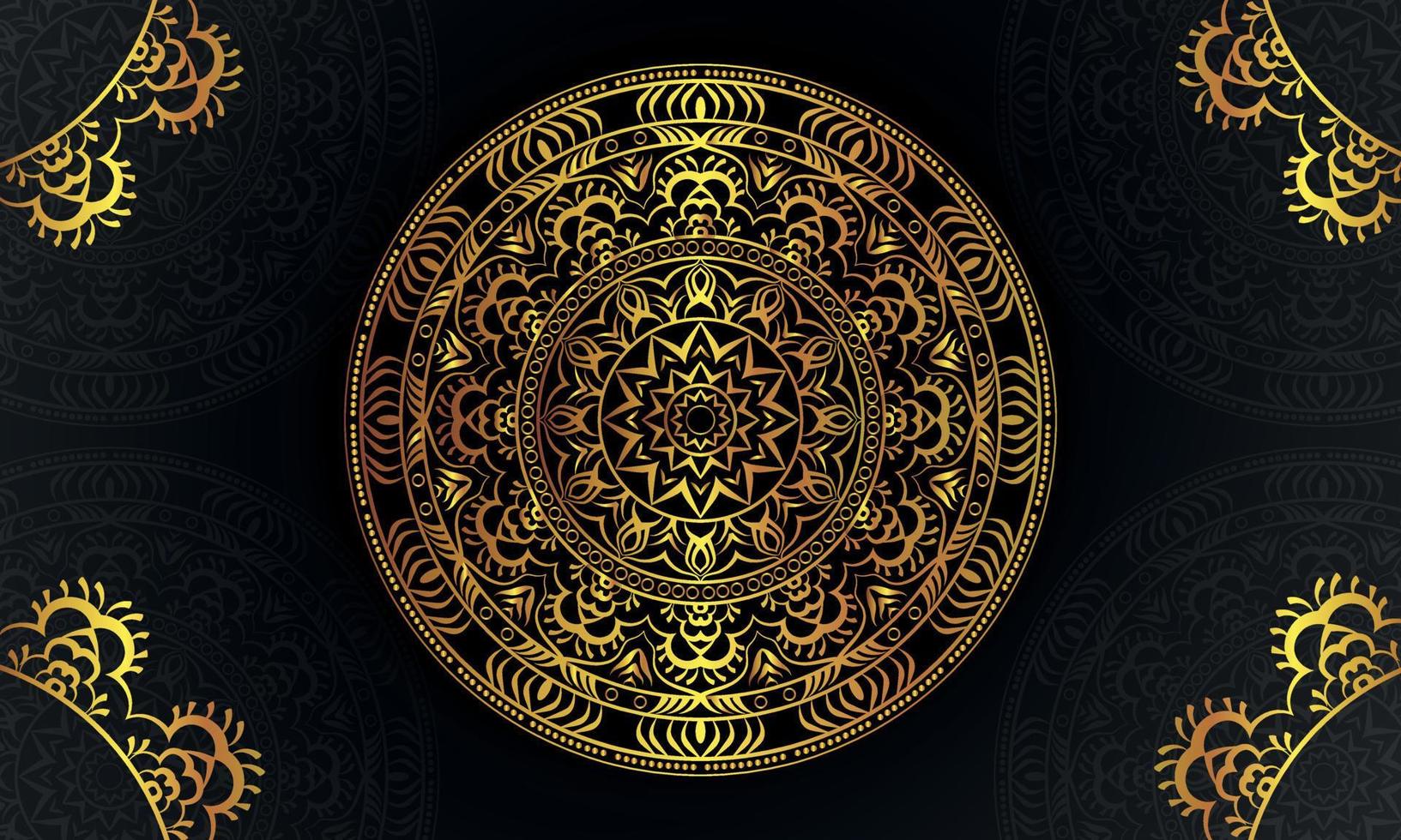 Luxury golden mandala background design vector