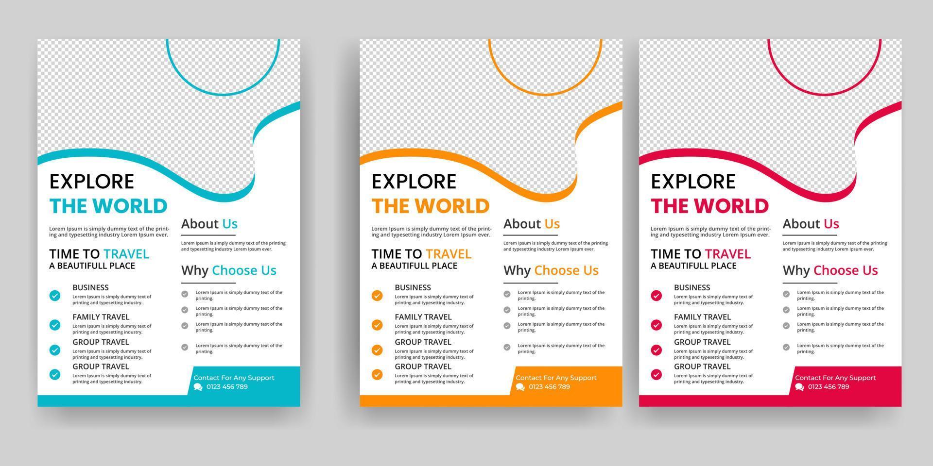 modern travel flyer free download vector