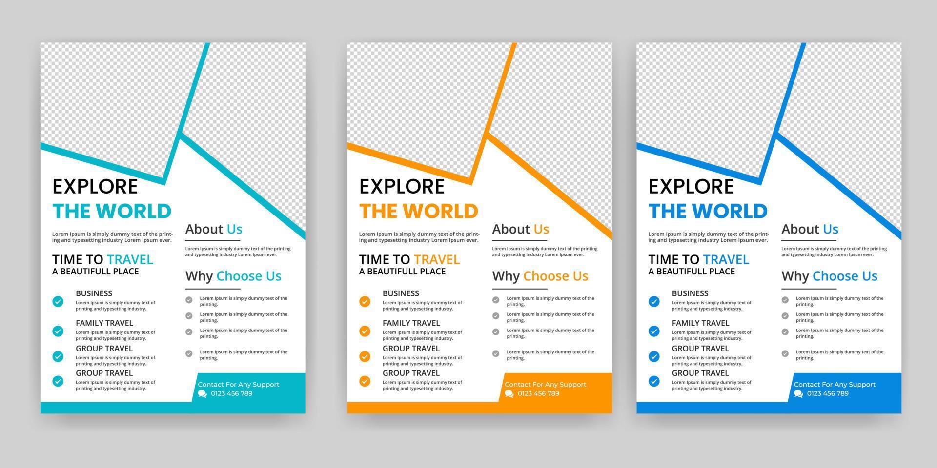 folleto de viaje o diseño de folleto de póster descarga gratuita vector