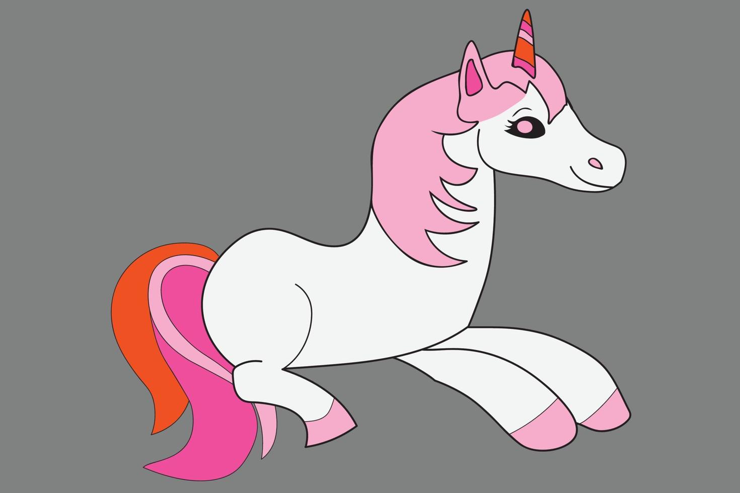 UNICORN COLORING VECTOR CARTOON IMAGE