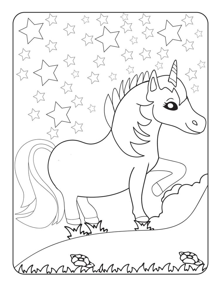 UNICORN COLORING PAGES vector