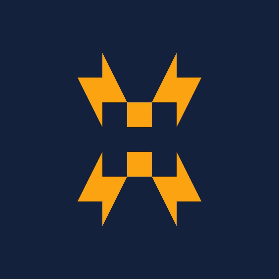 plantilla de logotipo eléctrico letra h vector