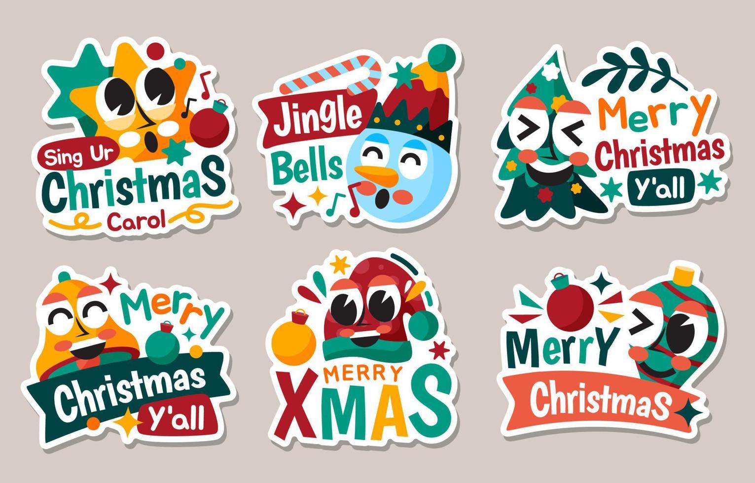 Christmas Greeting Party Sticker vector