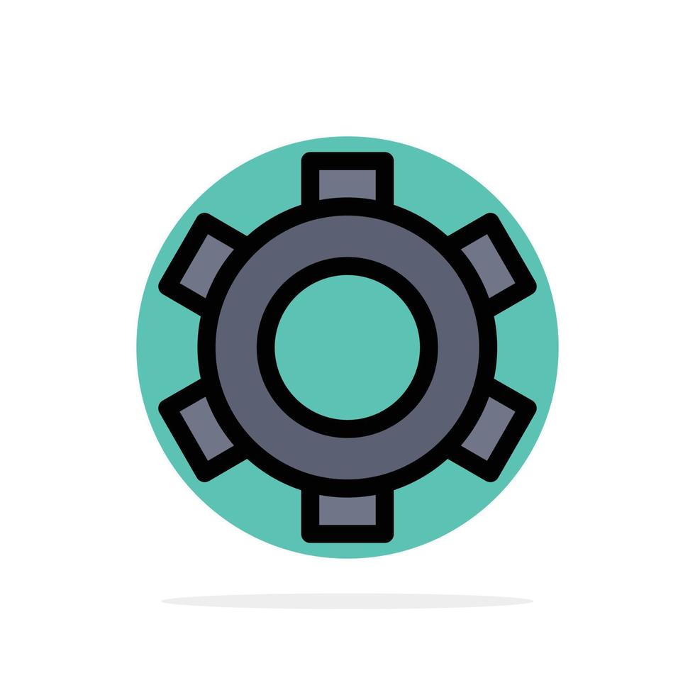 icono de color plano de fondo de círculo abstracto de configuración de engranaje básico ui vector