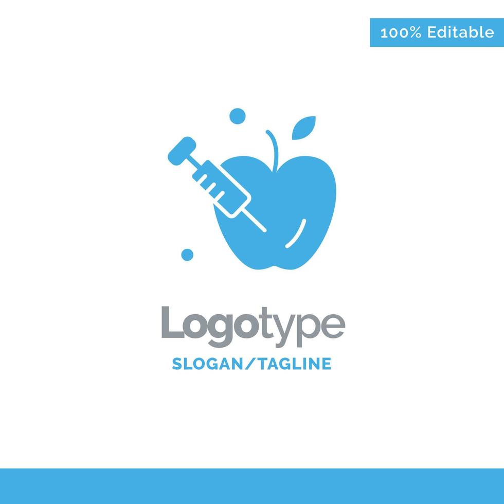 Apple Gravity Science Blue Solid Logo Template Place for Tagline vector