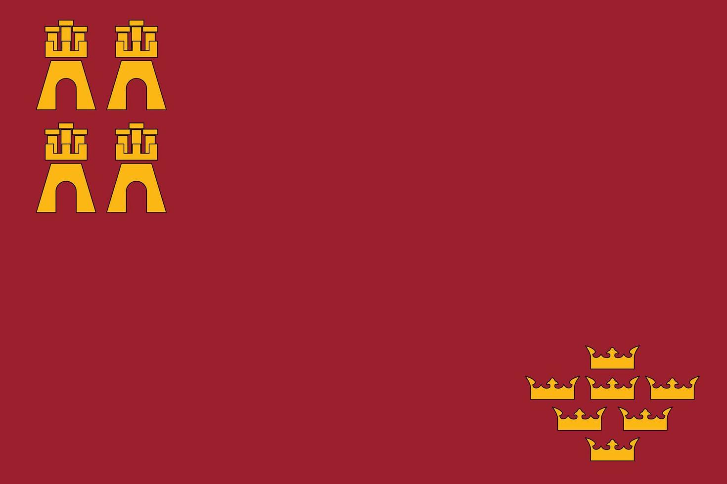 bandera de murcia, provincias de españa. ilustración vectorial vector