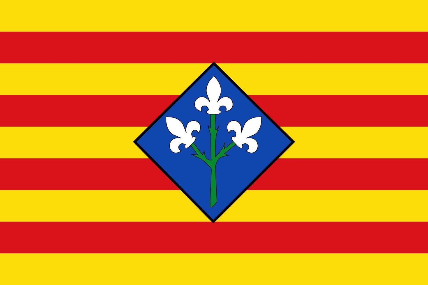 bandera de lleida, provincias de españa. ilustración vectorial vector