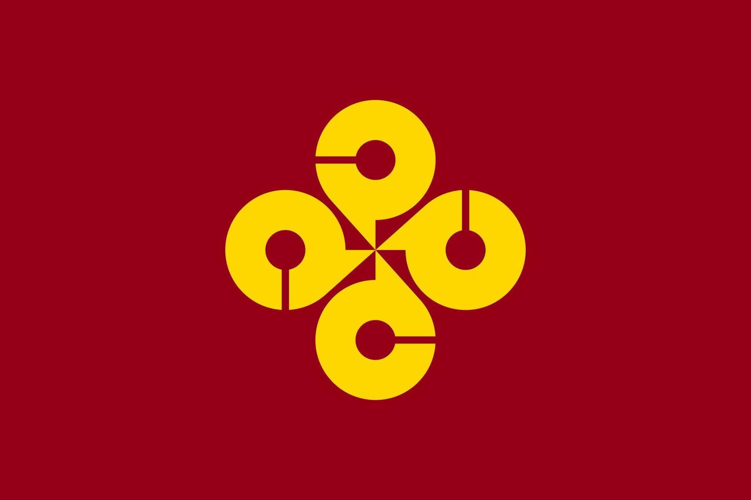 Shimane flag, Japan prefecture. Vector illustration