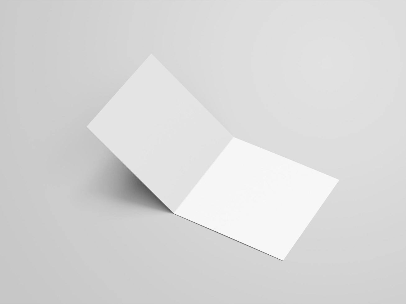 left side bi fold square brochure mockup photo