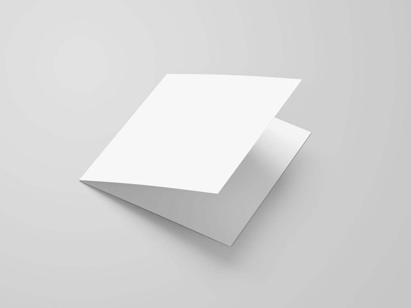 closed left side bi fold square brochure mockup photo