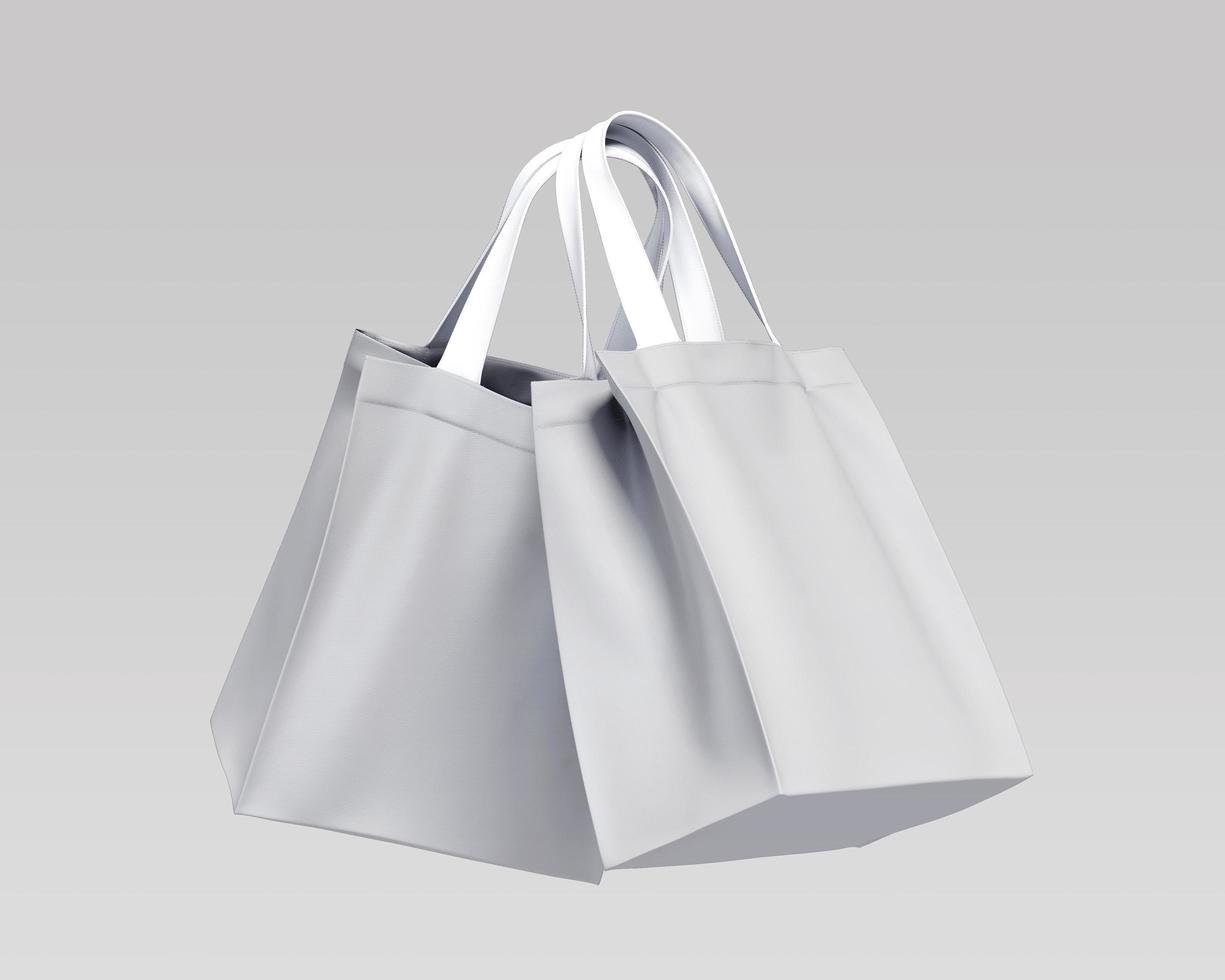 two shopping bag 3d mockup photo