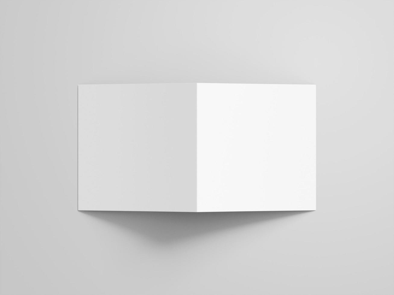 center closed bi fold square brochure mockup photo
