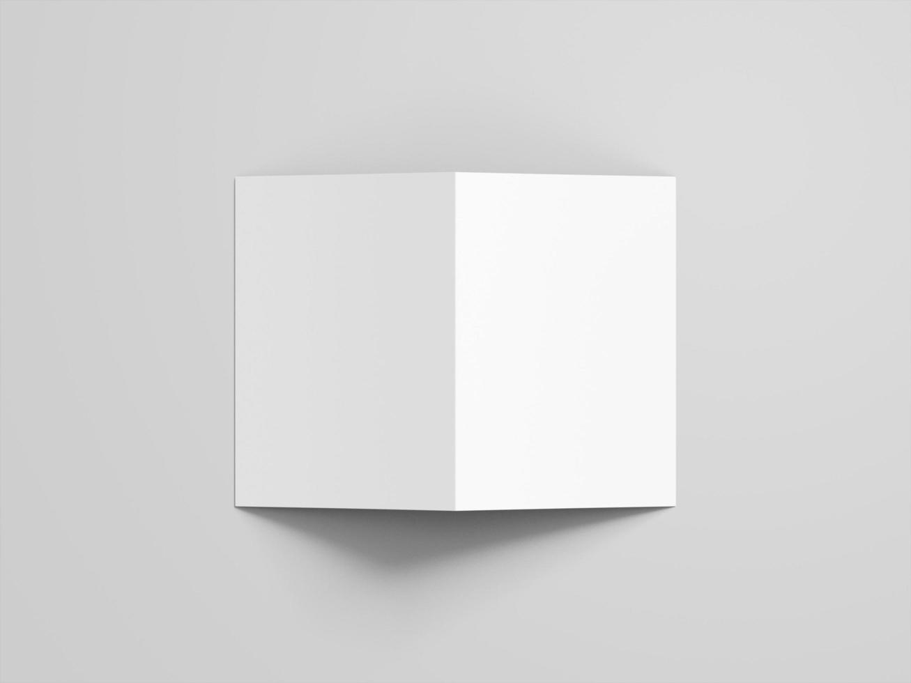 closed top view a4 bifold brochure mockup photo
