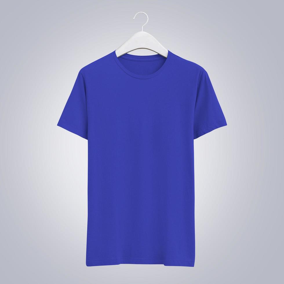 hanging front tshirt blue mockup photo