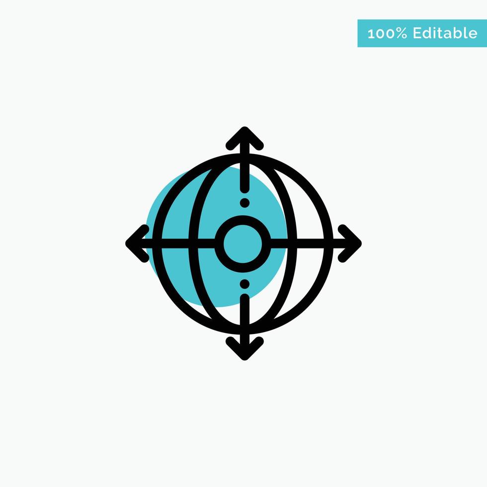 Business Deployment Management Product turquoise highlight circle point Vector icon
