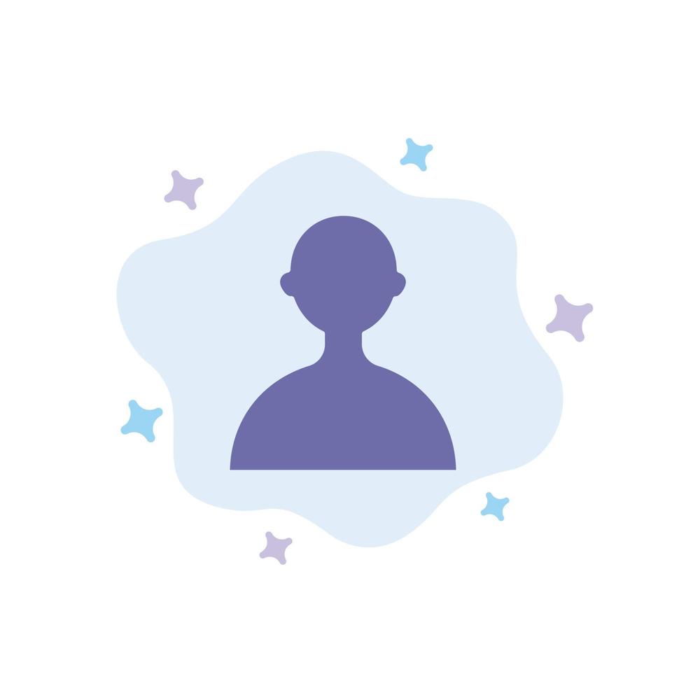 Avatar User Basic Blue Icon on Abstract Cloud Background vector