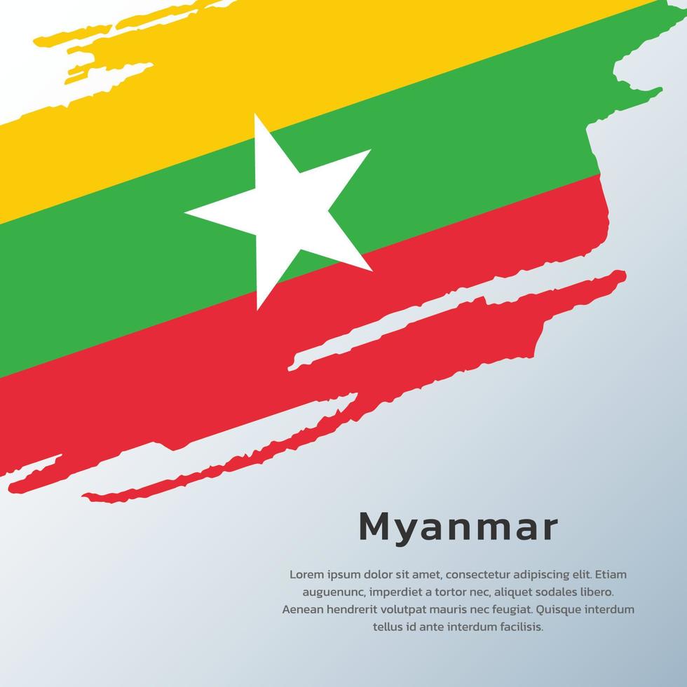 Illustration of Myanmar flag Template vector