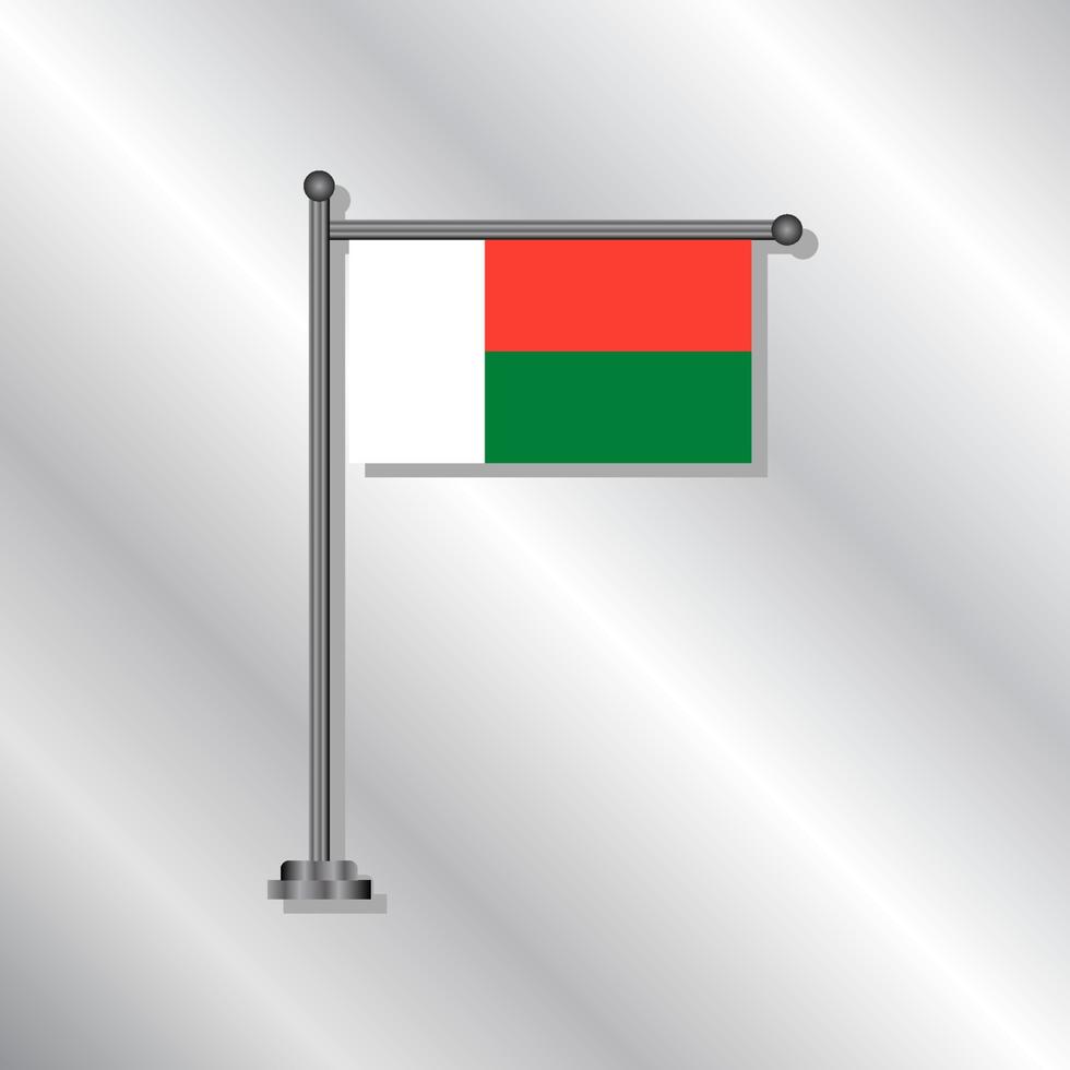 ilustración de la plantilla de la bandera de madagascar vector