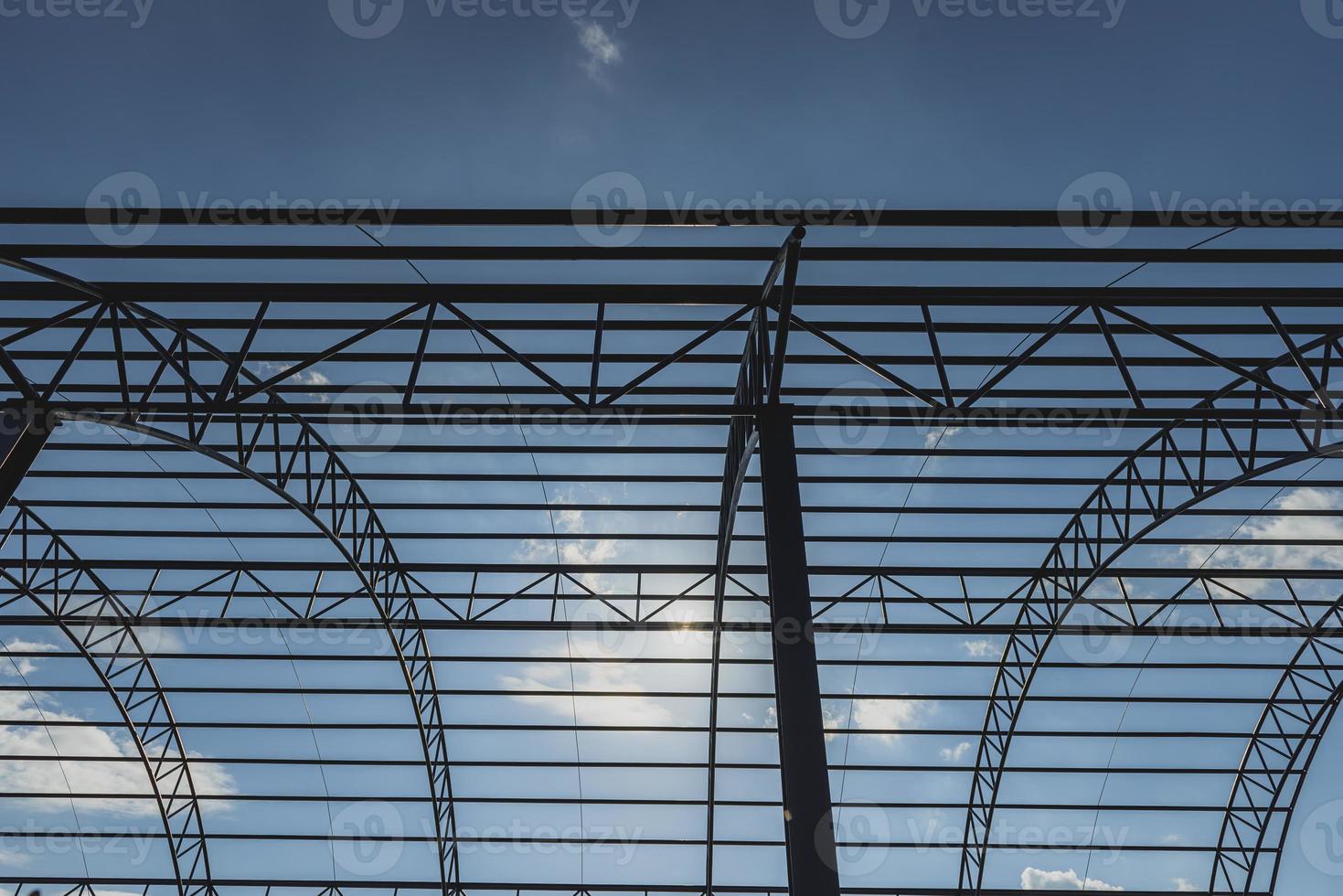 Structure of steel for building construction on sky background,Strength concept, photo