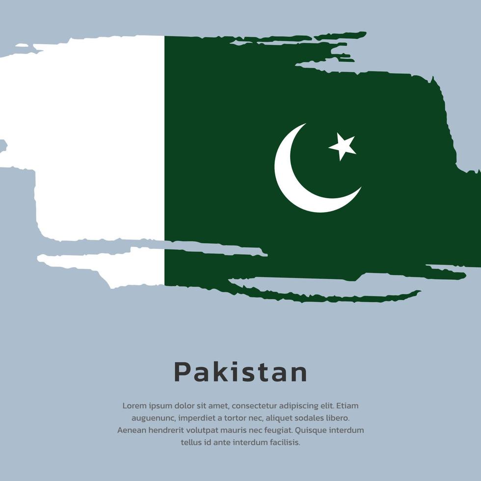 ilustración de la plantilla de la bandera de pakistán vector