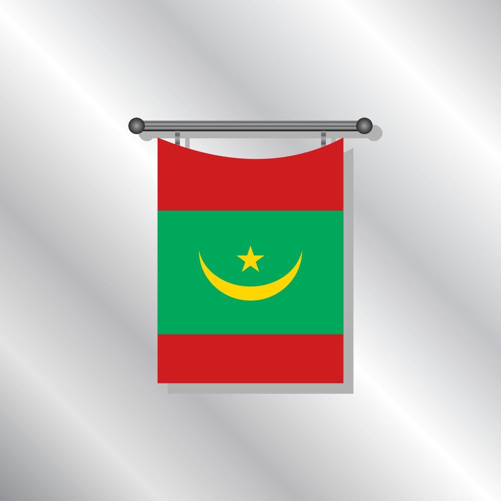 ilustración de la plantilla de la bandera de mauritania vector