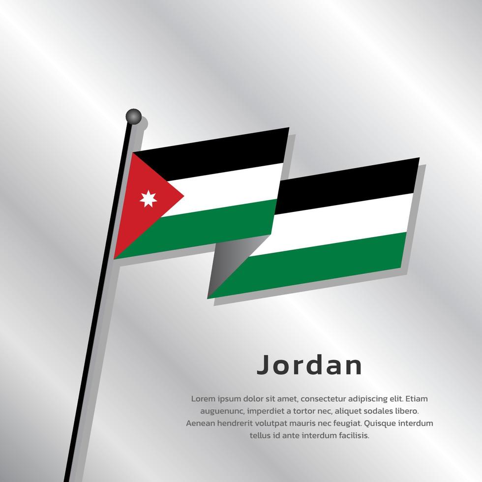 Illustration of Jordan flag Template vector