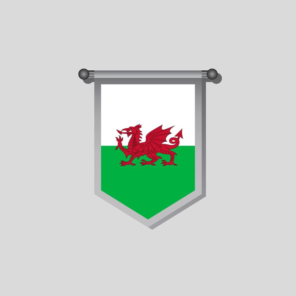 Illustration of Wales flag Template vector