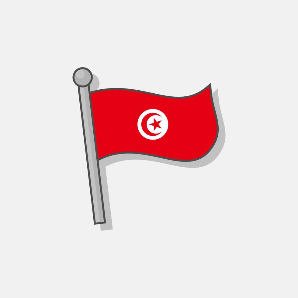 Illustration of Tunisia flag Template vector