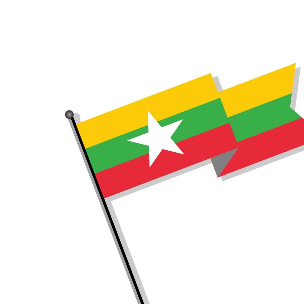 Illustration of Myanmar flag Template vector