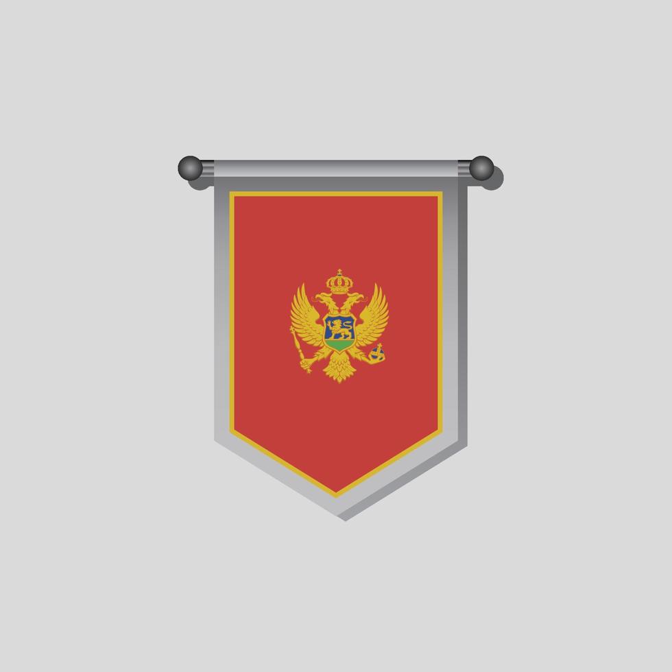 ilustración de la plantilla de la bandera de montenegro vector