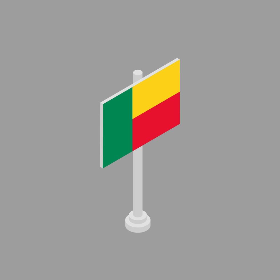 ilustración de la plantilla de la bandera de benin vector