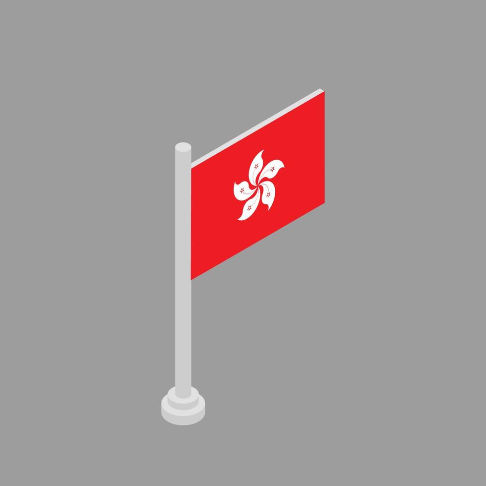 ilustración de la plantilla de la bandera de hong kong vector