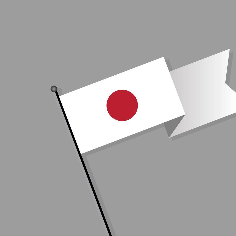 ilustración de la plantilla de la bandera de japón vector