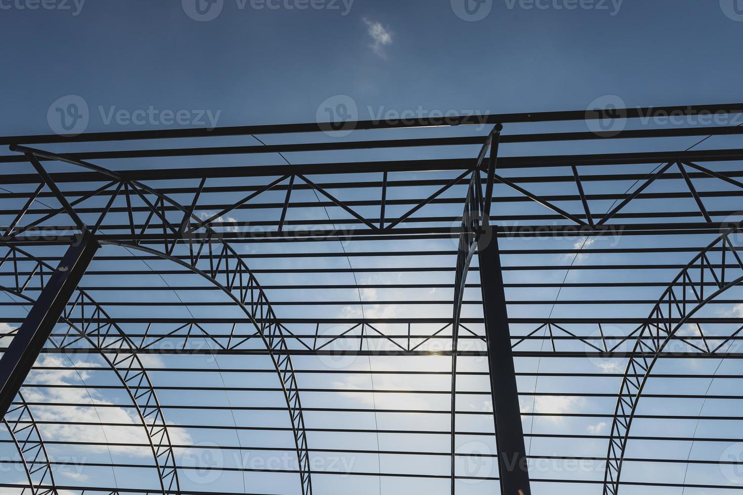 Structure of steel for building construction on sky background,Strength concept, photo