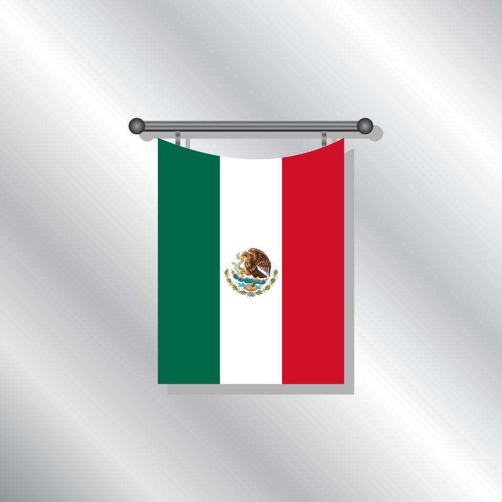 ilustración de la plantilla de la bandera de méxico vector