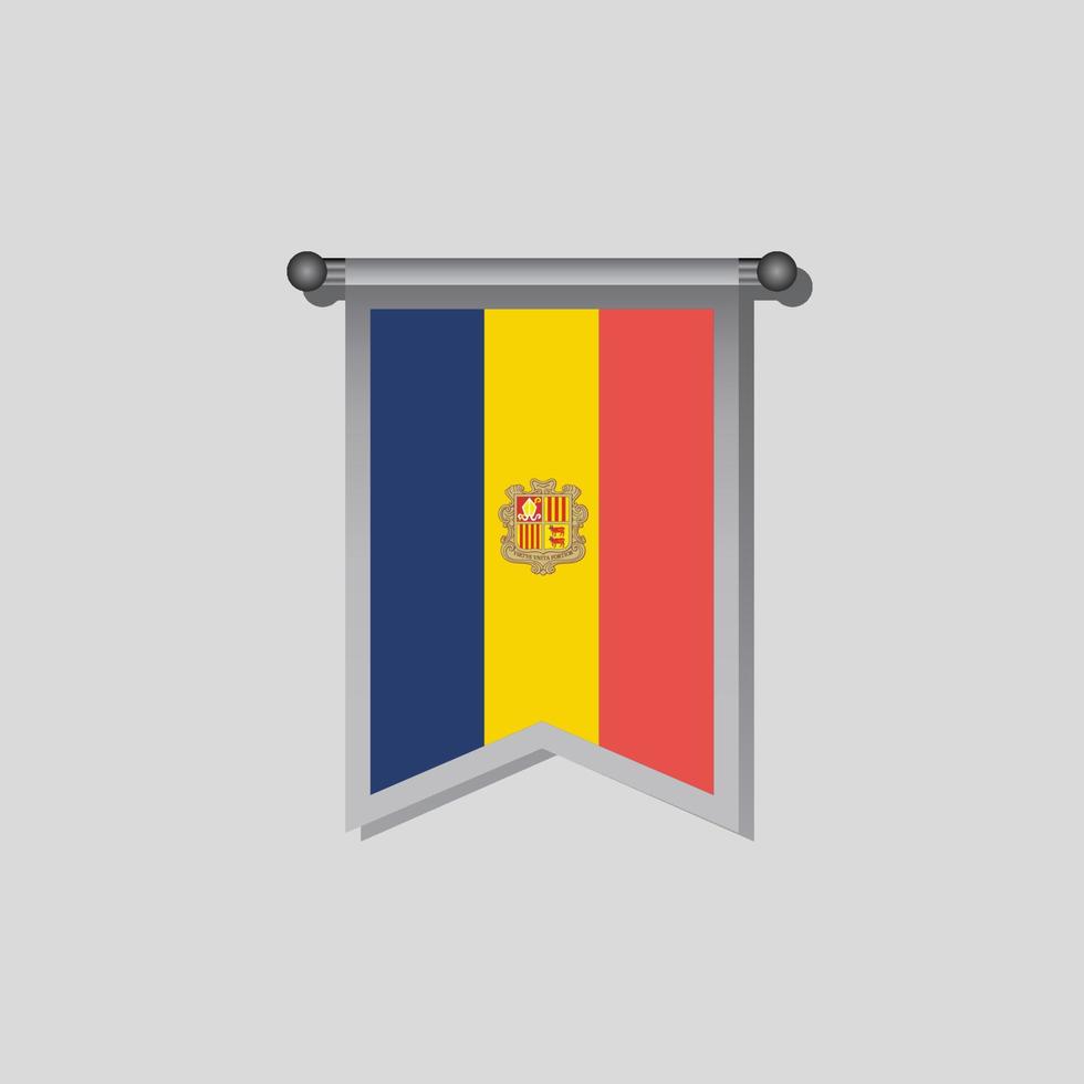 ilustración de la plantilla de la bandera de andorra vector