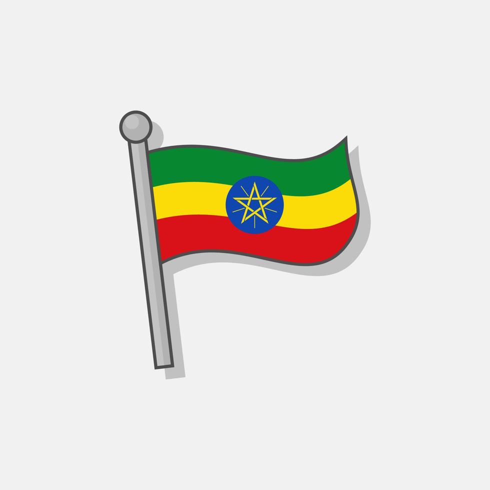 Illustration of Ethiopia flag Template vector